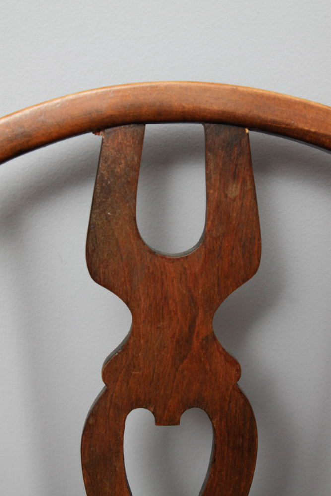 Wooden Windsor Chair With Rush Seat