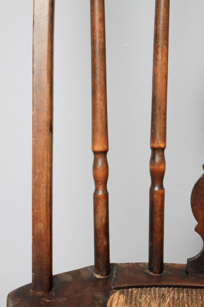 Wooden Windsor Chair With Rush Seat