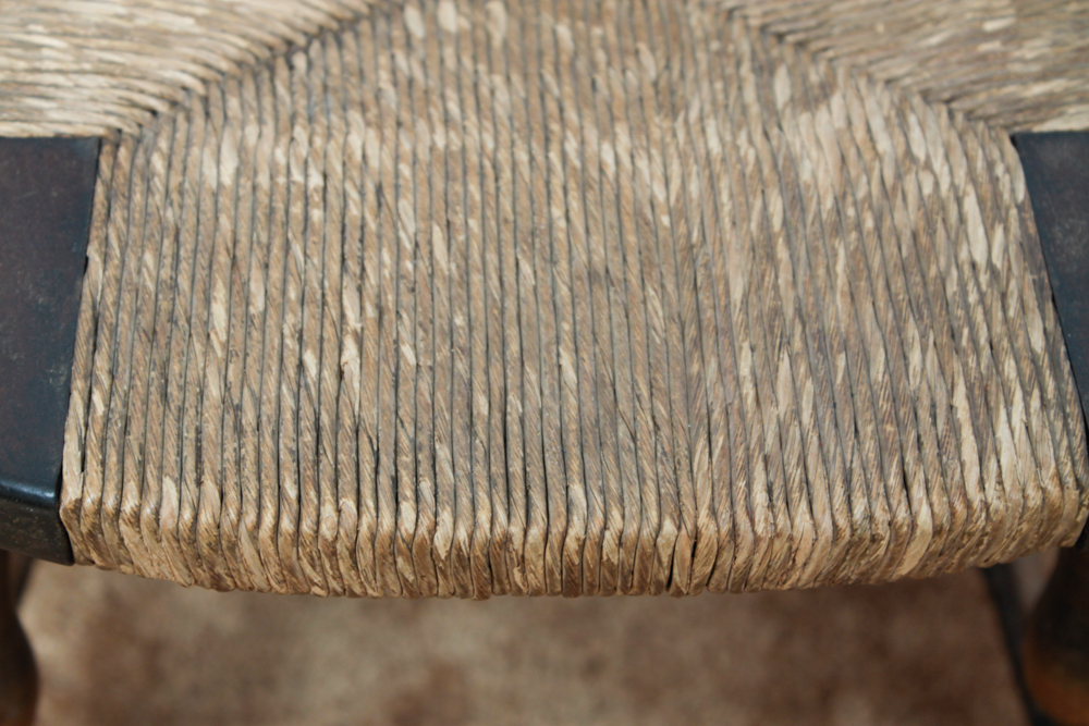 Wooden Windsor Chair With Rush Seat