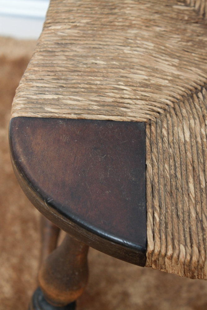 Wooden Windsor Chair With Rush Seat