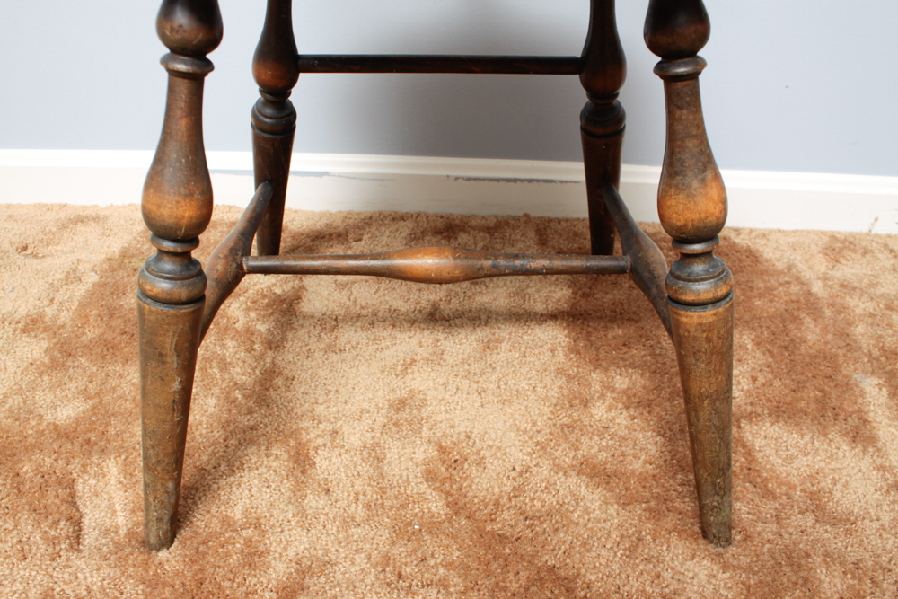 Wooden Windsor Chair With Rush Seat