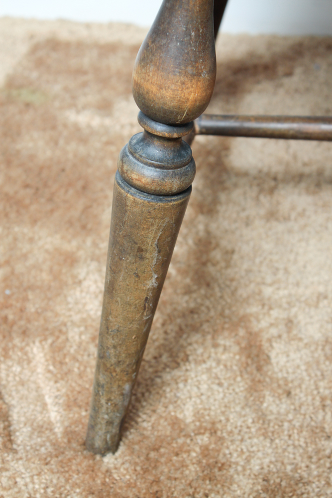 Wooden Windsor Chair With Rush Seat