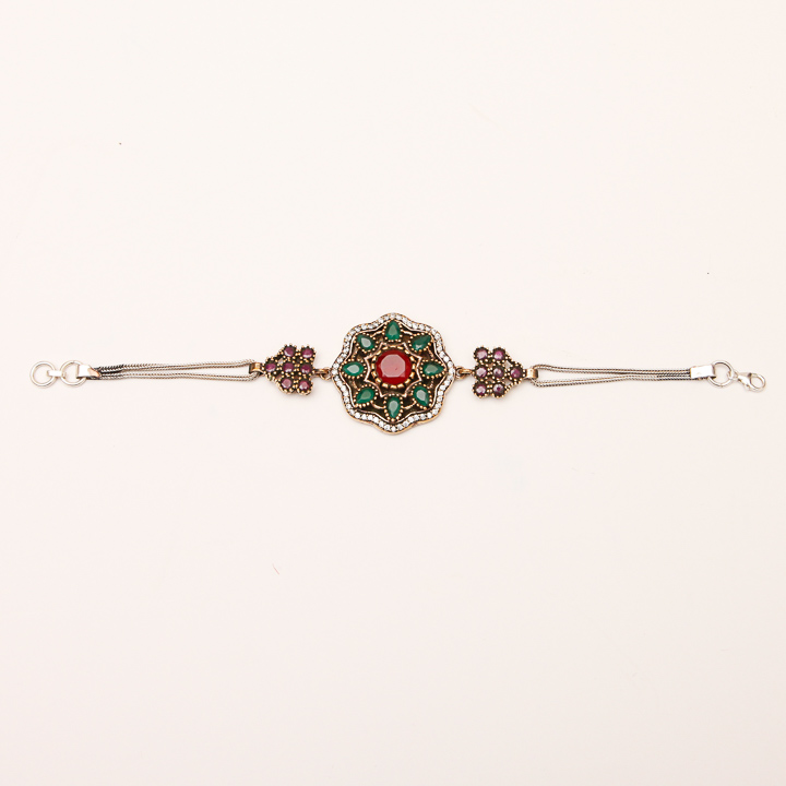 Multi Stone Sterling Silver Bracelet