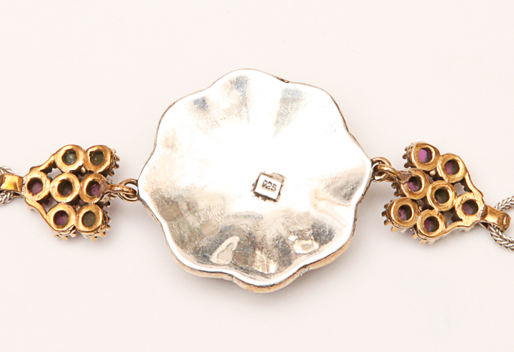 Multi Stone Sterling Silver Bracelet