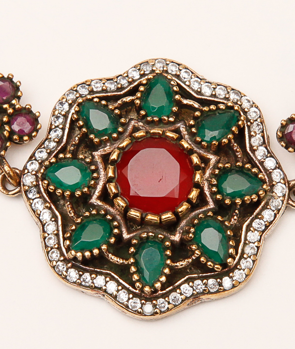 Multi Stone Sterling Silver Bracelet