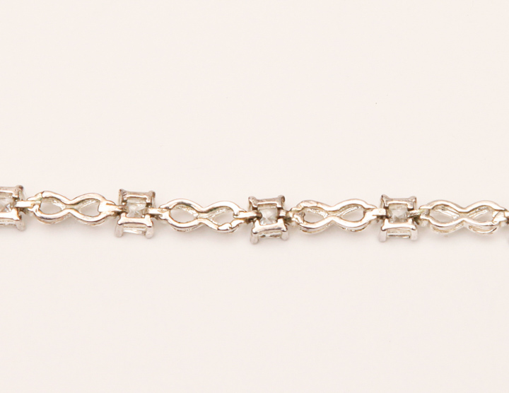 Sterling Silver and Cubic Zirconia Infinity Bracelet