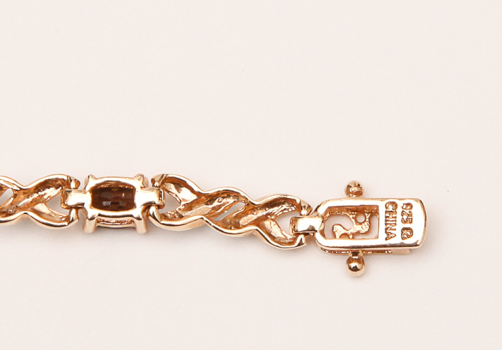 Rose Gold Plated Diamond and Gemstone Bracelet
