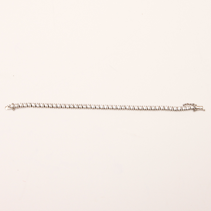 Sterling Silver and Cubic Zirconia Tennis Bracelet