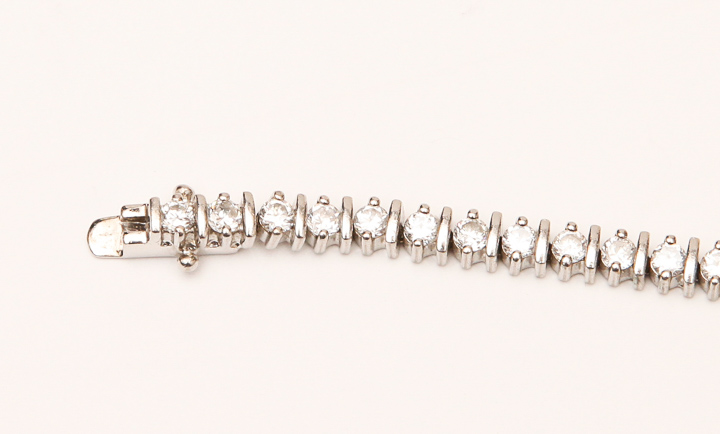 Sterling Silver and Cubic Zirconia Tennis Bracelet