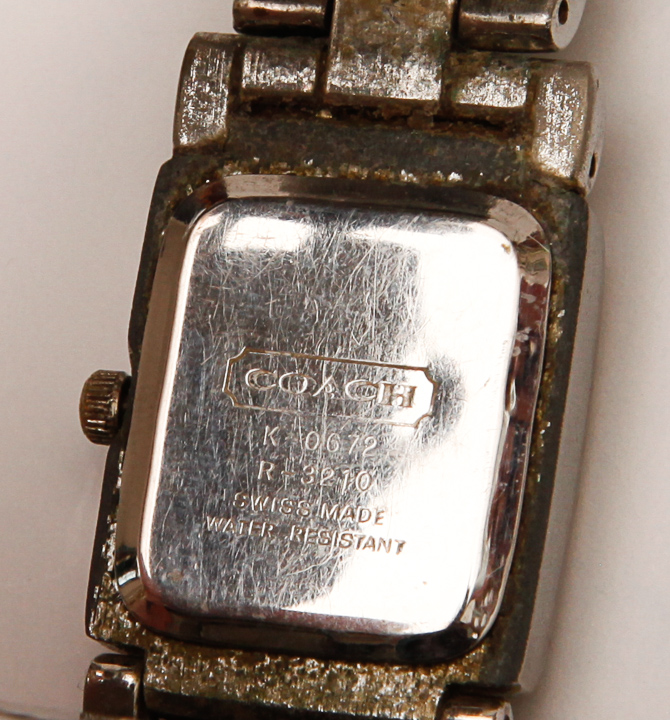 Coach Stainless Steel Tank Style Watch