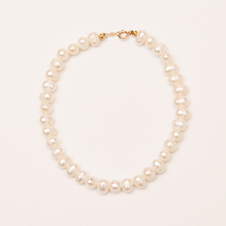 Freshwater Potato Pearl Bracelet With A Gold Clasp