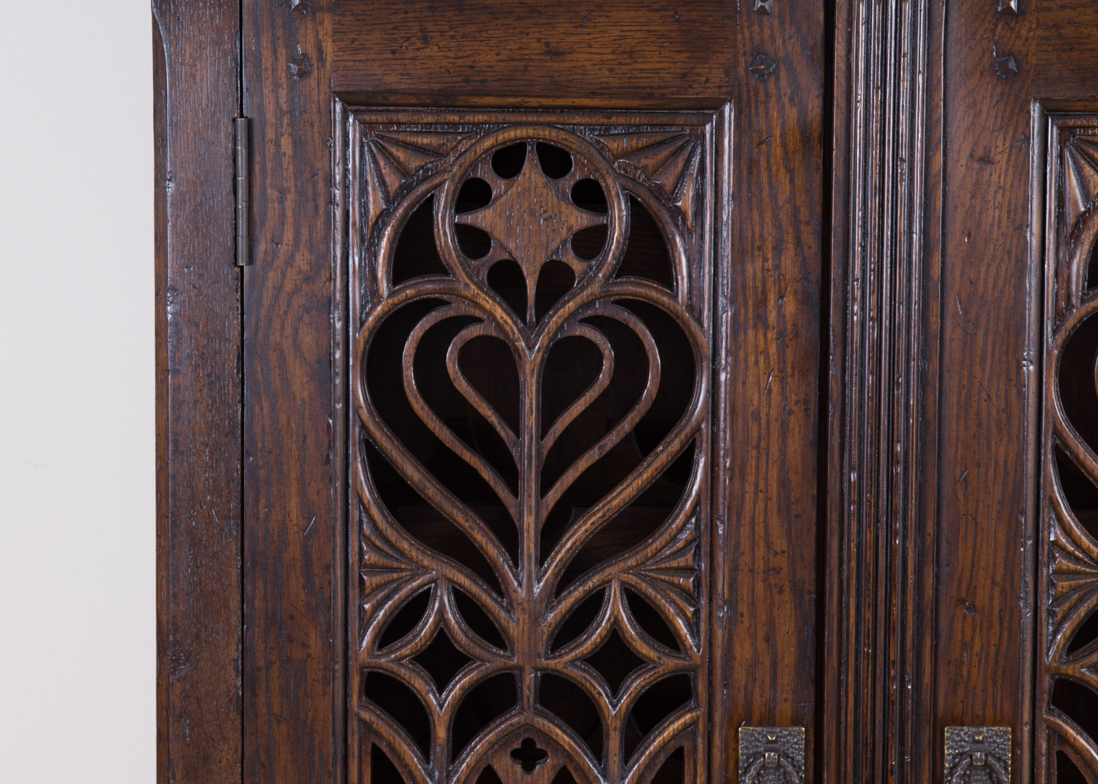 Jonathan Charles Tudor Collection Dark Oak Gothic Wine Cabinet