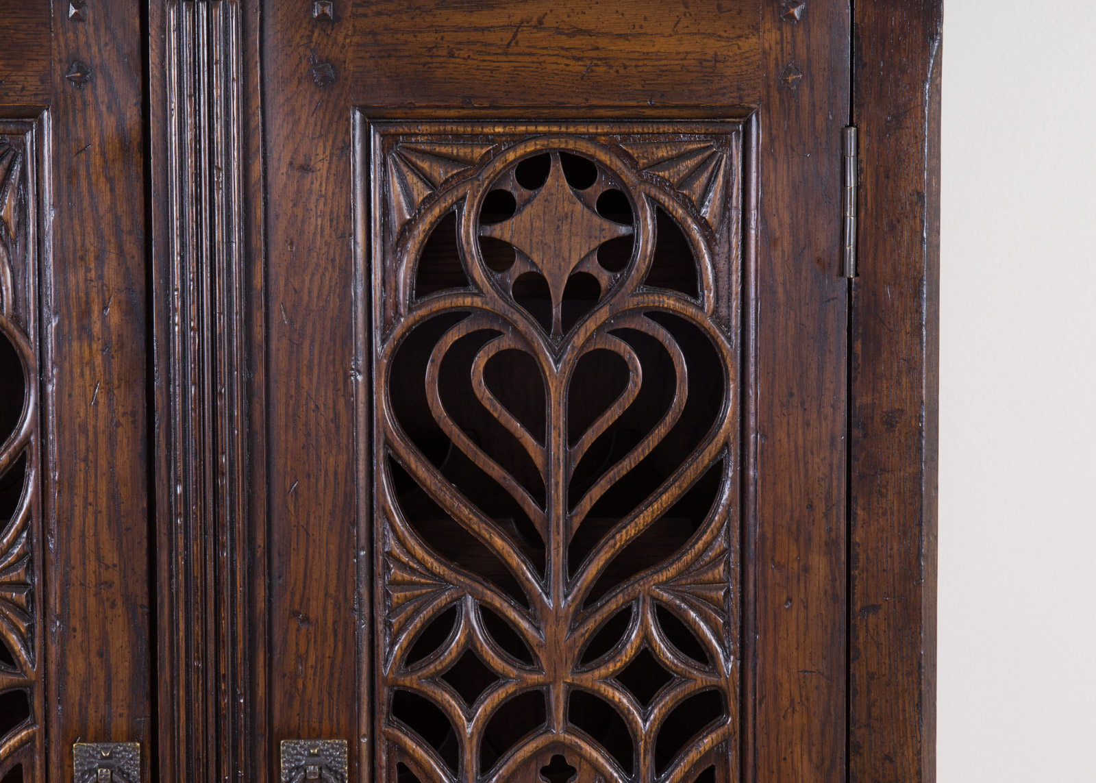 Jonathan Charles Tudor Collection Dark Oak Gothic Wine Cabinet