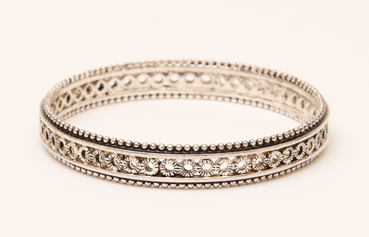 Large Assortment of Costume Bangle Bracelets with Mirrored Tray