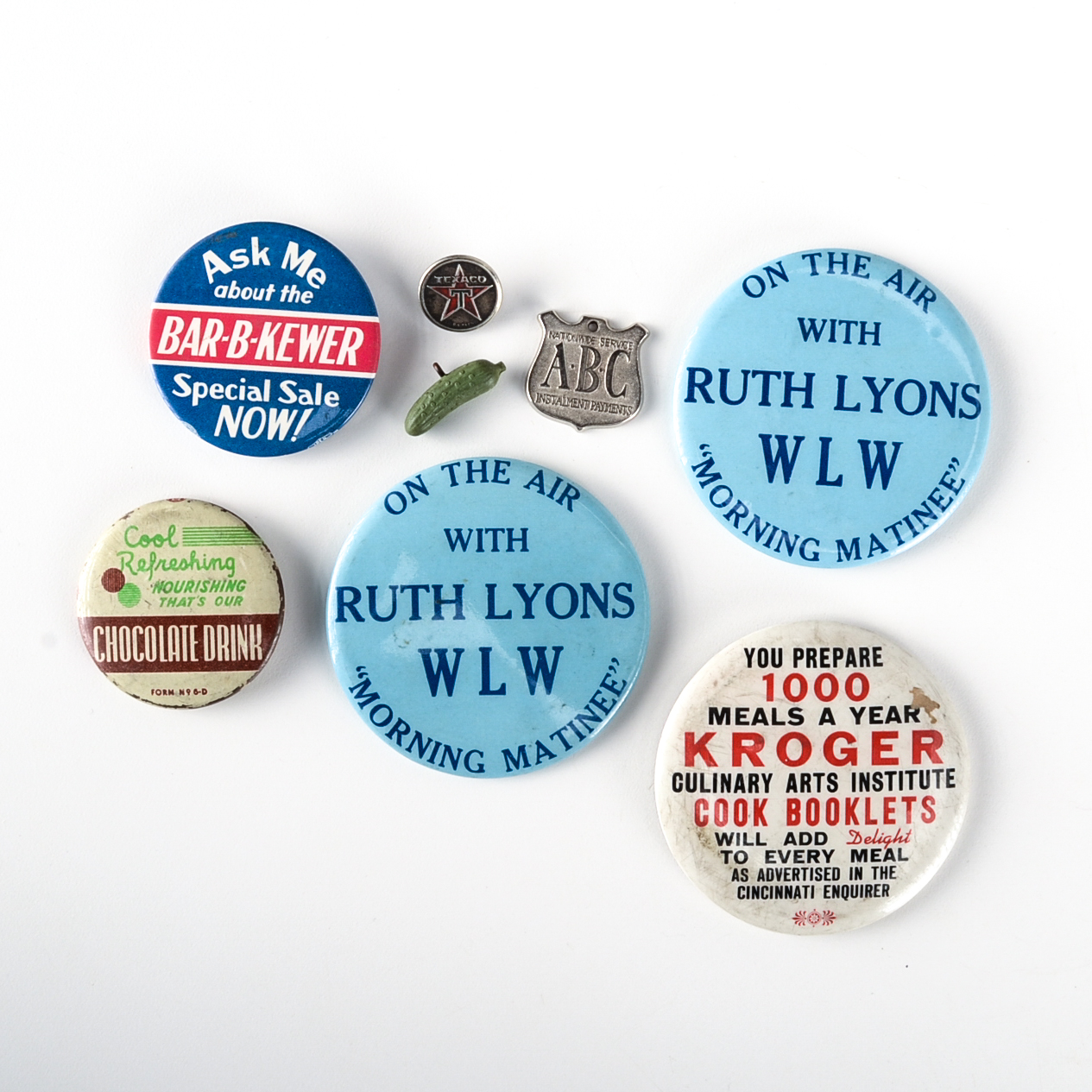 Collection of Vintage Advertisement Buttons