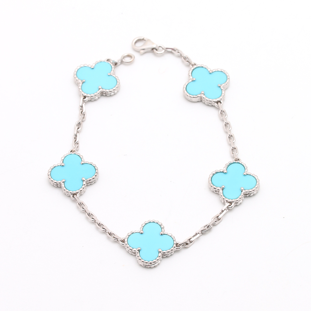 Van Cleef & Arpels "Vintage Alhambra" Turquoise and Gold Bracelet