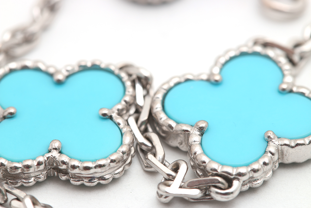 Van Cleef & Arpels "Vintage Alhambra" Turquoise and Gold Bracelet