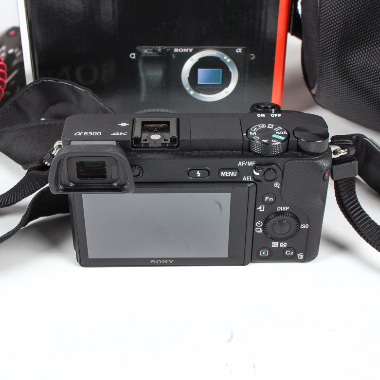Sony 6300 Camera, VideoMicro, Black Pearson Camera Bag