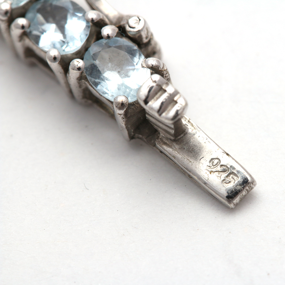 Sterling Silver Aquamarine Tennis Bracelet
