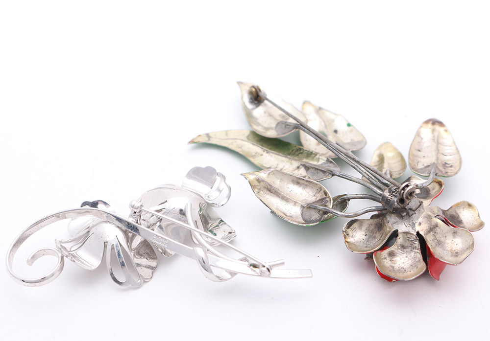 Sterling Silver Glass, Enamel, and Shell Jewelry