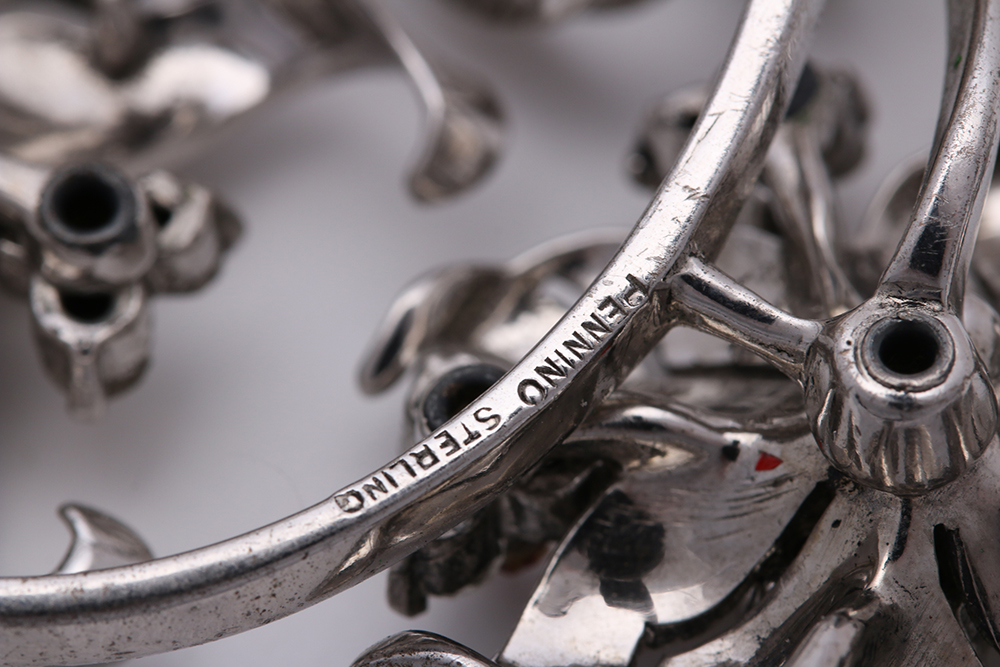 Sterling Silver Glass, Enamel, and Shell Jewelry