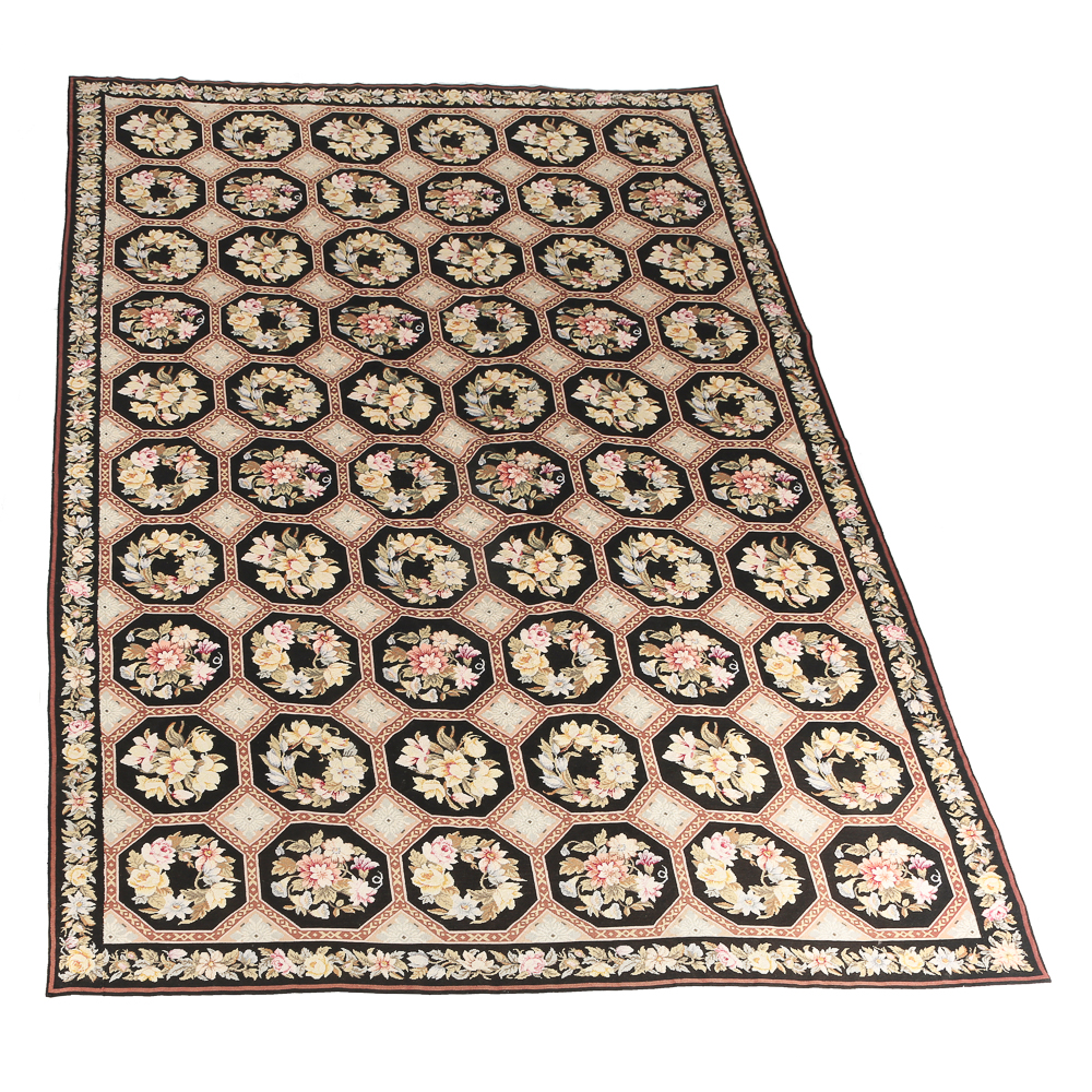 Needlepoint French Floral Area Rug