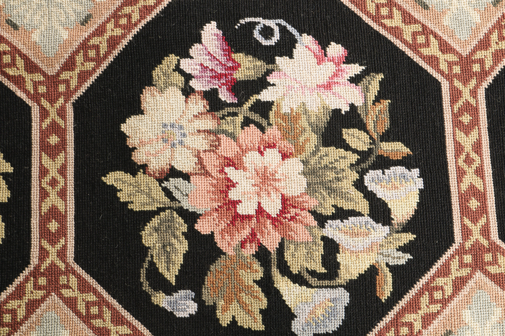 Needlepoint French Floral Area Rug