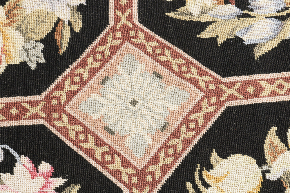 Needlepoint French Floral Area Rug