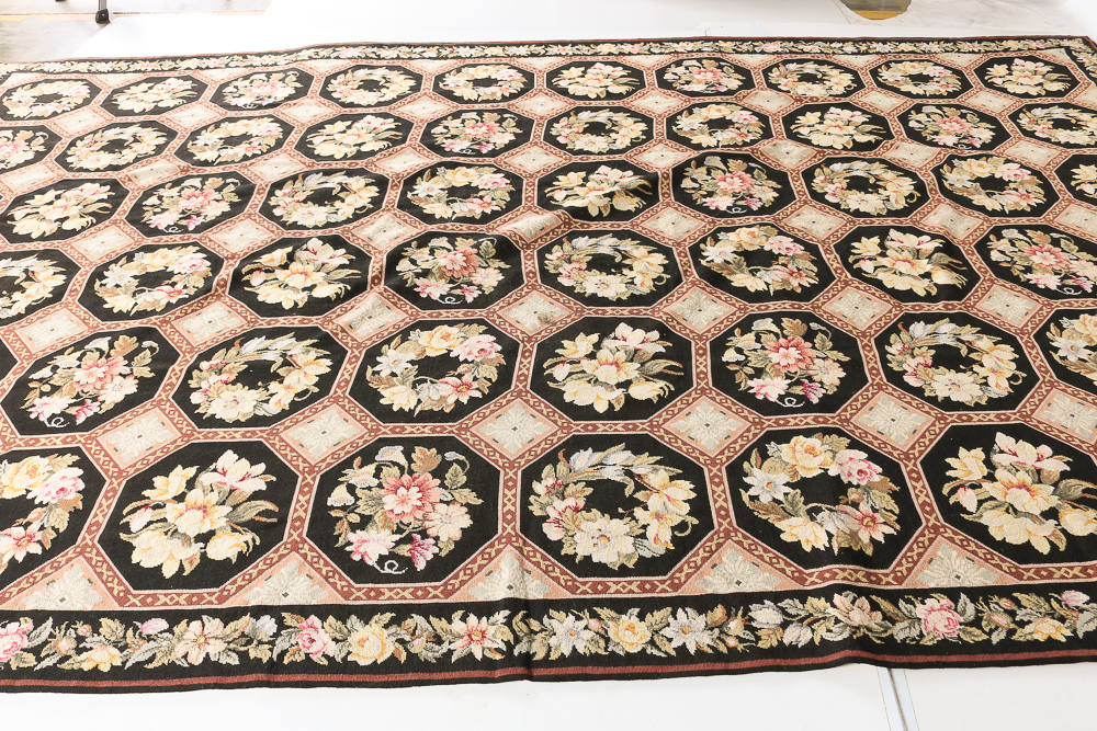 Needlepoint French Floral Area Rug