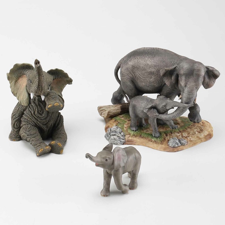 Collection of Lenox Porcelain Elephant Figurines