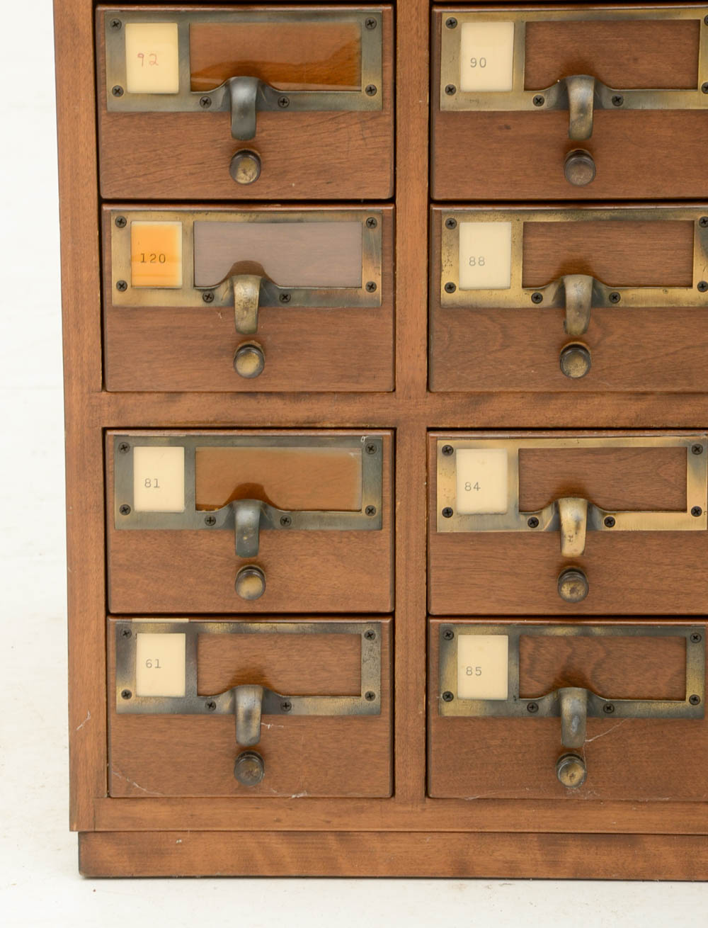 Oak Finish Library Card Catalog Cabinet