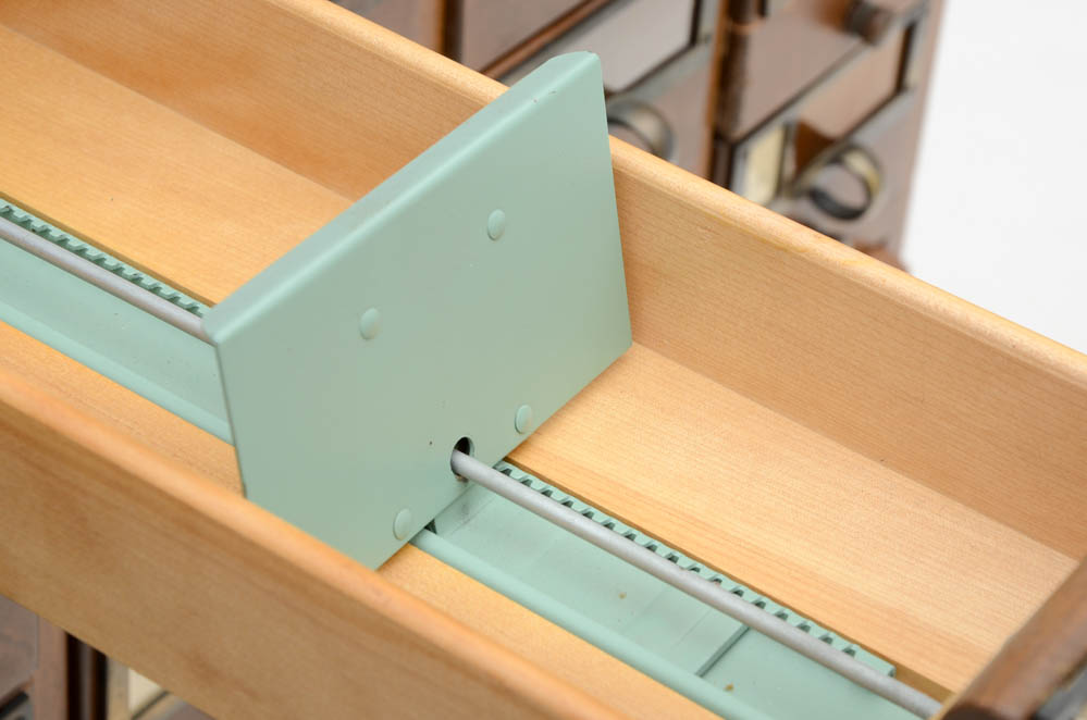 Oak Finish Library Card Catalog Cabinet