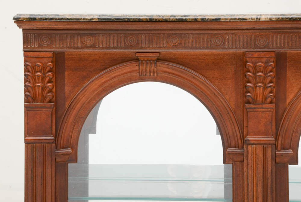 Marble Top Illuminated Console Display Cabinet