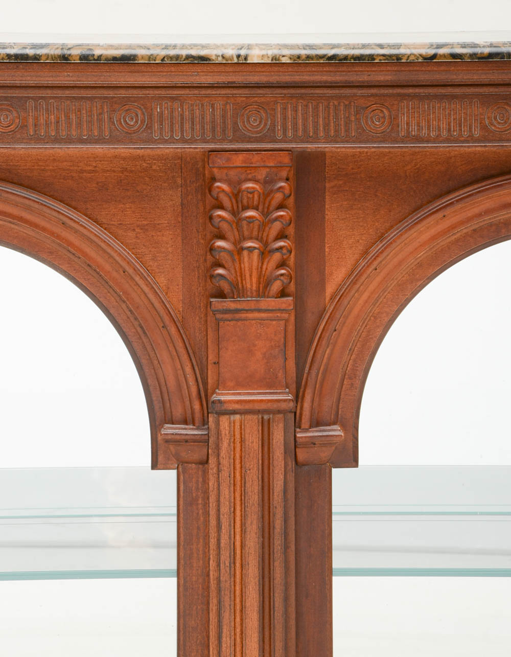 Marble Top Illuminated Console Display Cabinet