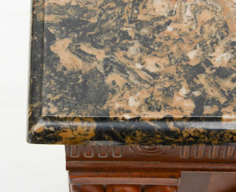 Marble Top Illuminated Console Display Cabinet