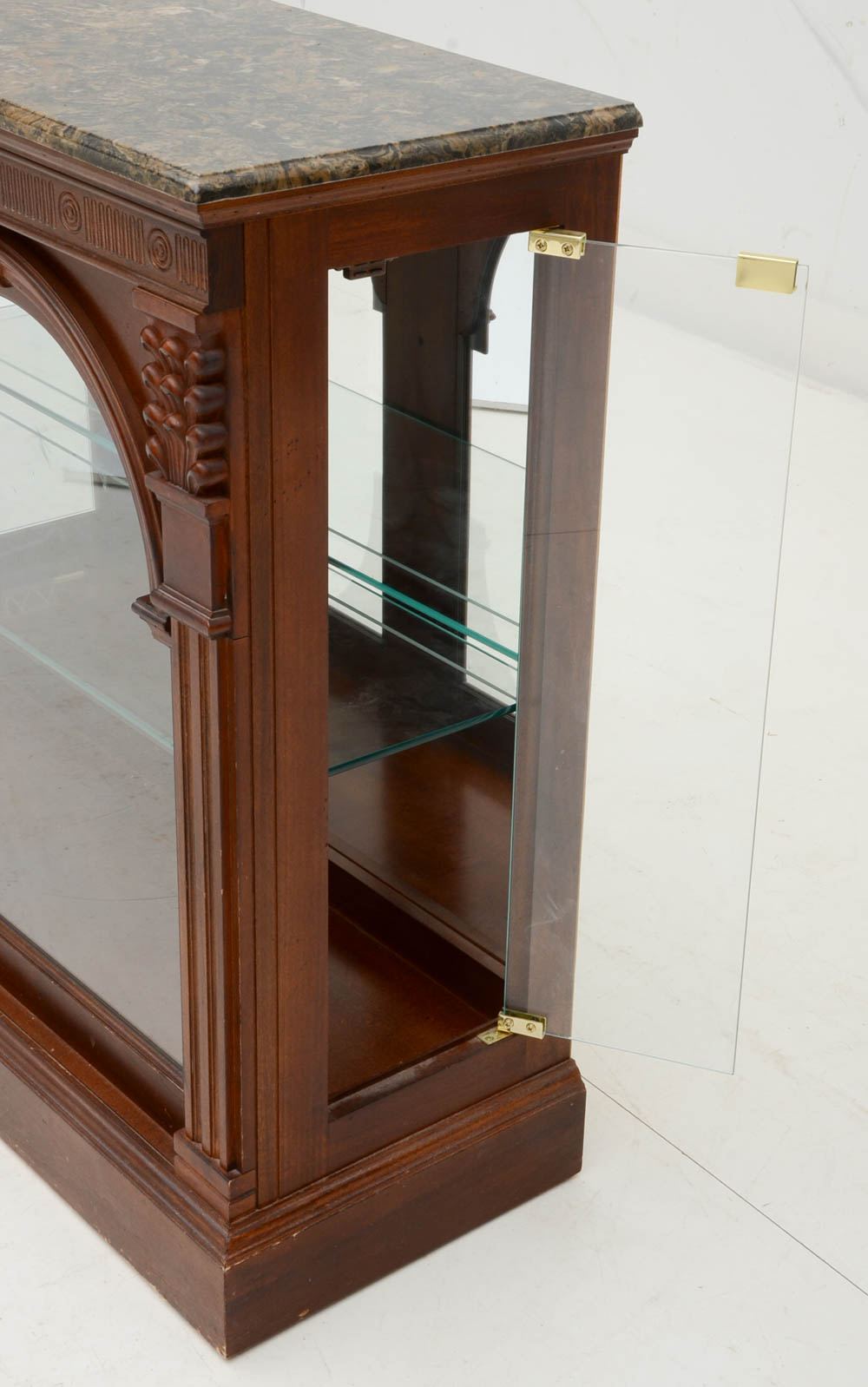 Marble Top Illuminated Console Display Cabinet