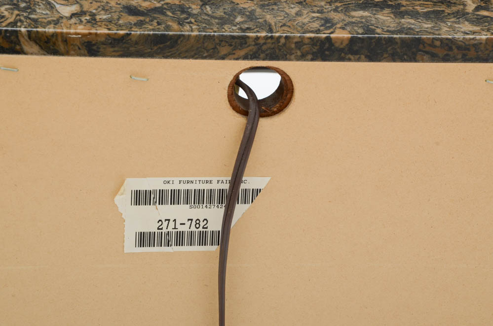 Marble Top Illuminated Console Display Cabinet