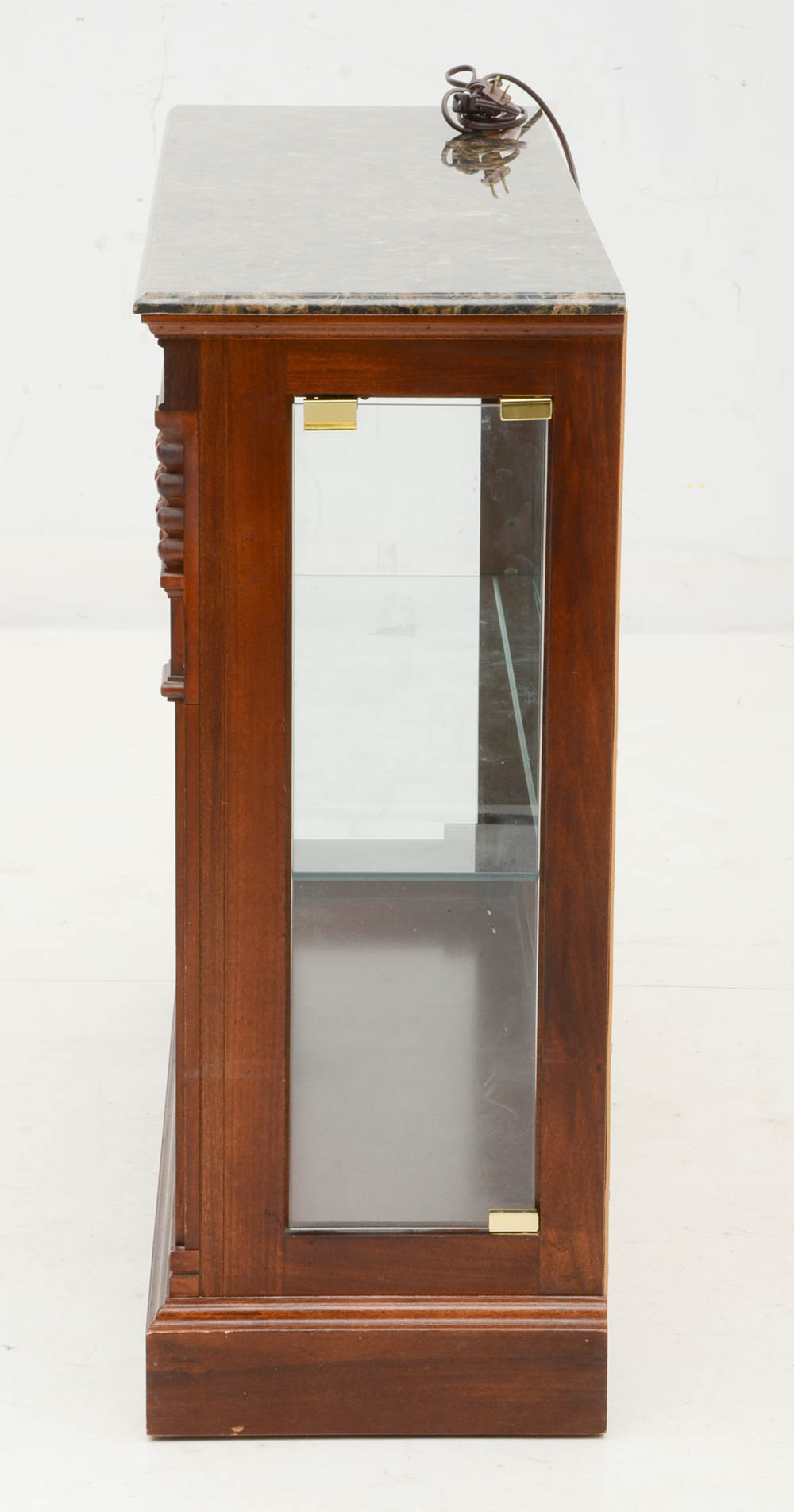 Marble Top Illuminated Console Display Cabinet