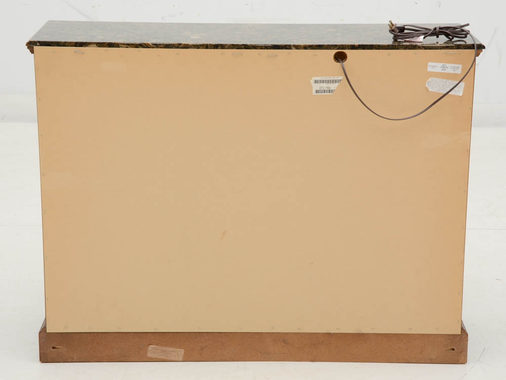 Marble Top Illuminated Console Display Cabinet