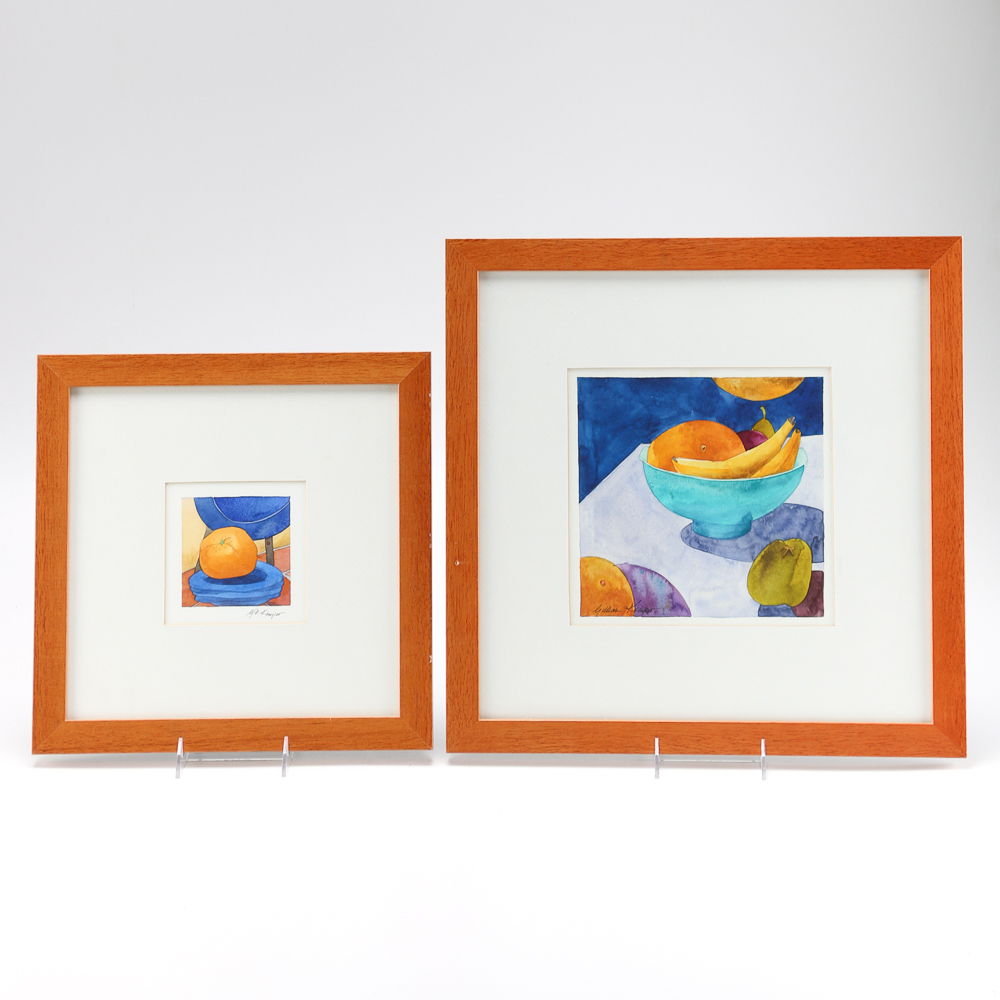 Gillian D. Kemper Signed Watercolors of Fruit