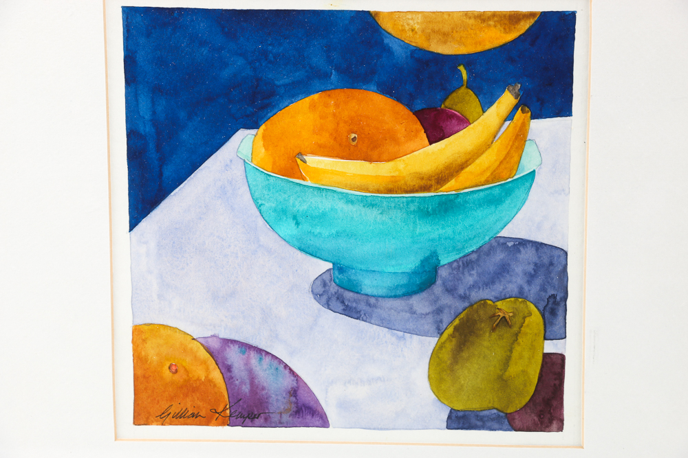 Gillian D. Kemper Signed Watercolors of Fruit
