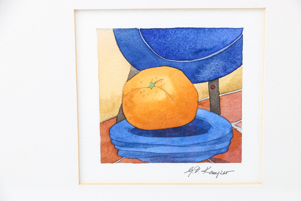 Gillian D. Kemper Signed Watercolors of Fruit