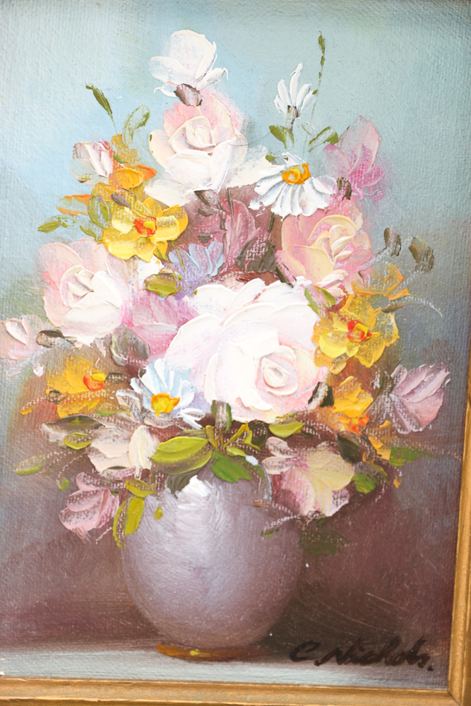 C. Nichols Signed Original Floral Oil Painting