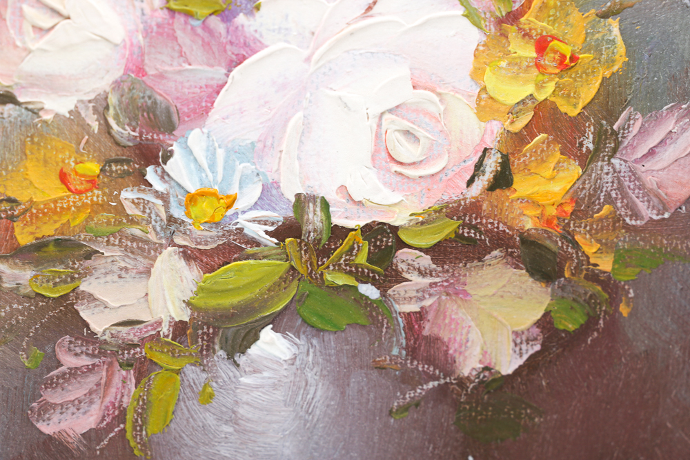 C. Nichols Signed Original Floral Oil Painting