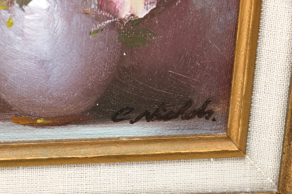 C. Nichols Signed Original Floral Oil Painting