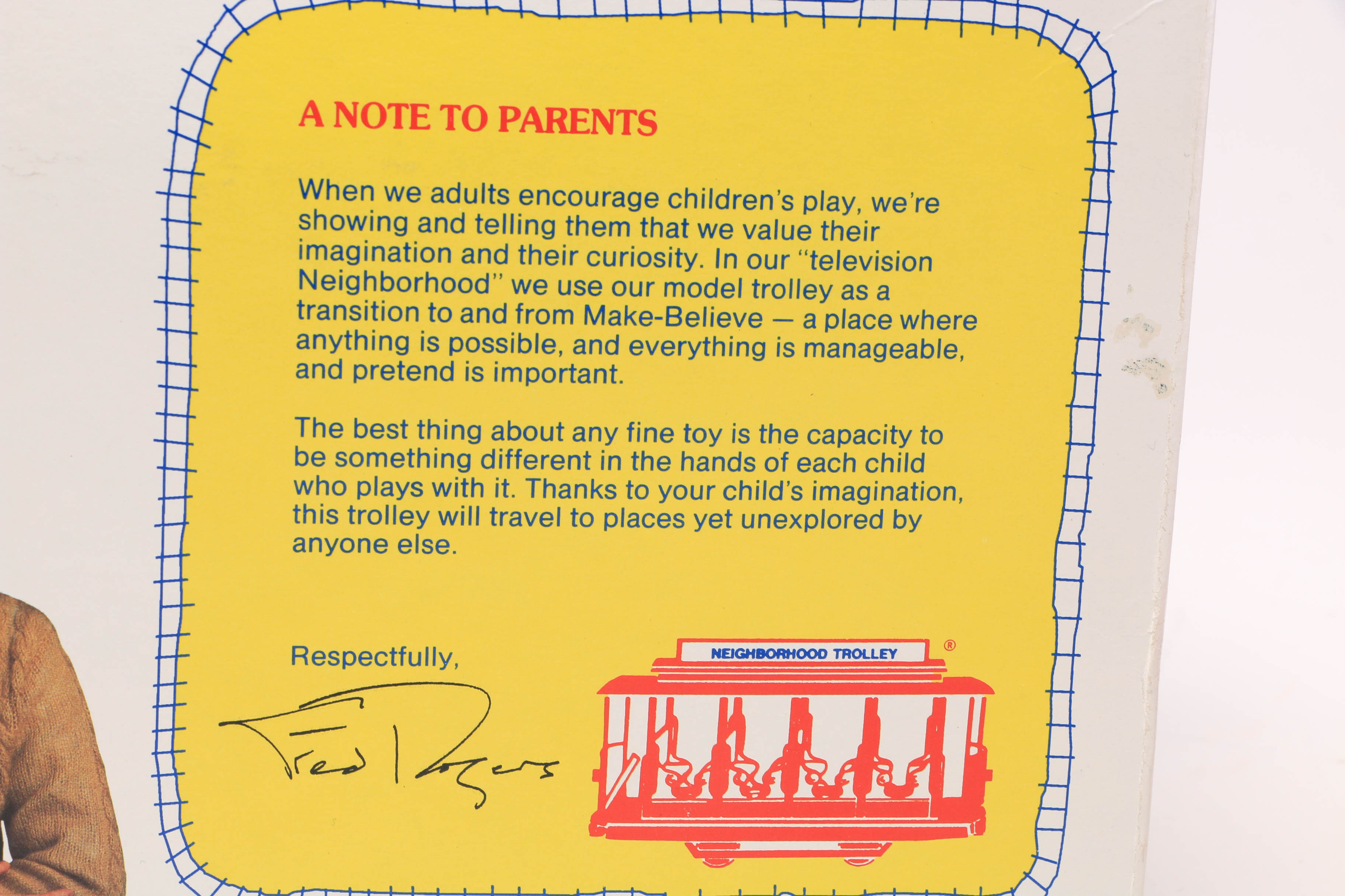 Signed Mister Rogers' Neighborhood Trolley