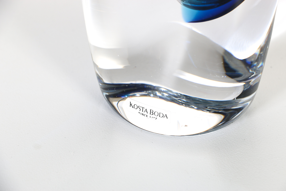 Kosta Boda Signed Art Glass Vase