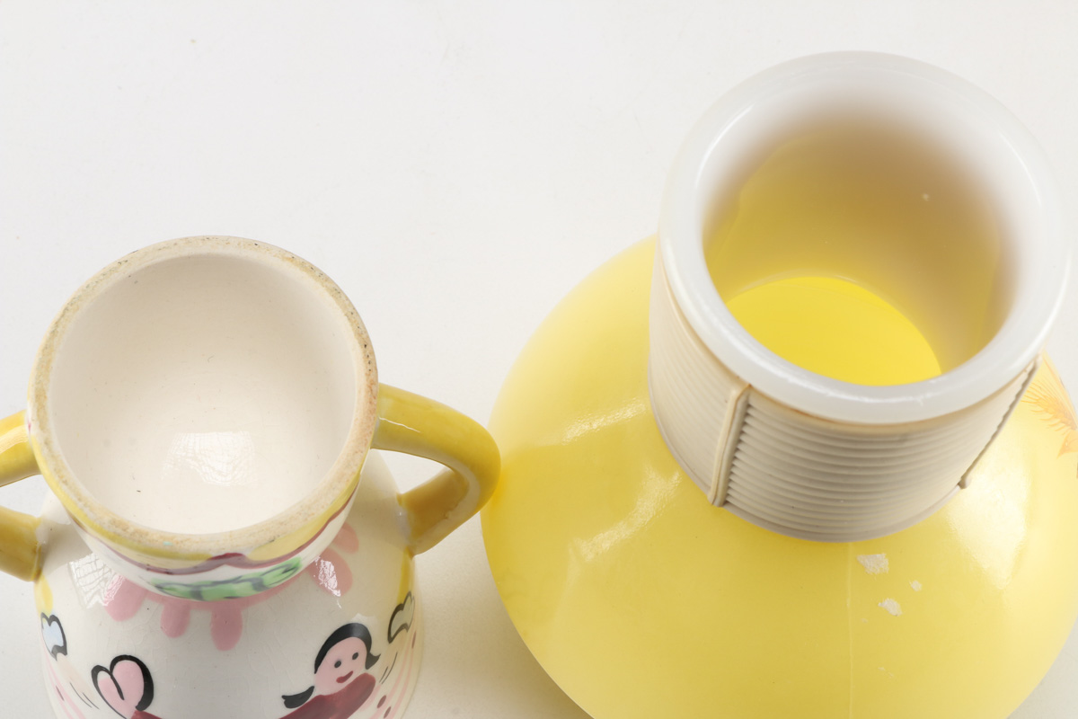 Vintage Ceramic Jigger and Glass Hottle