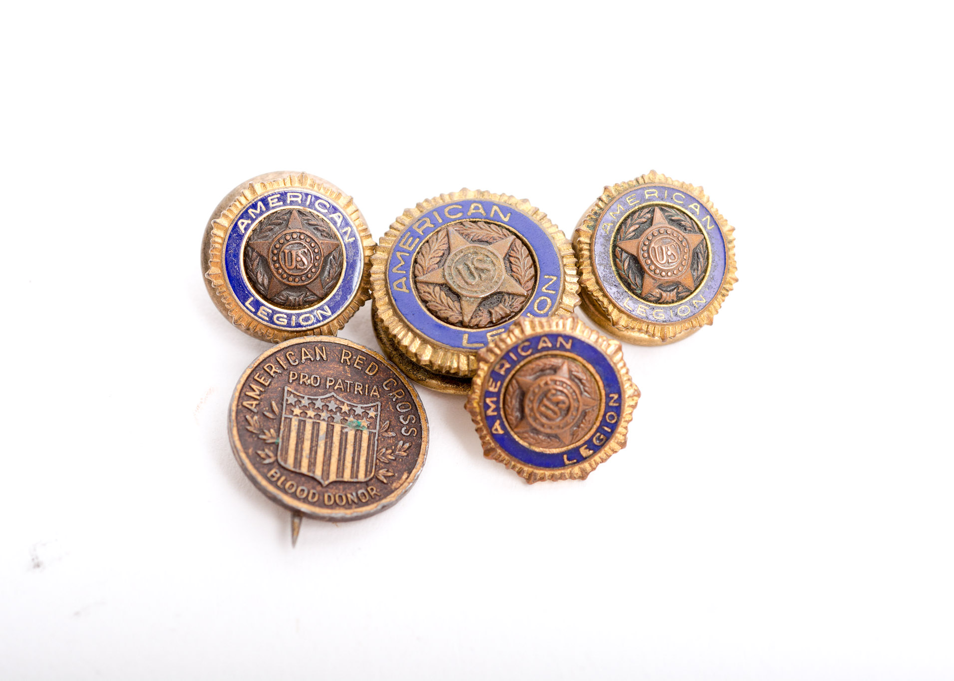 Vintage American Red Cross Pin and American Legion Pins