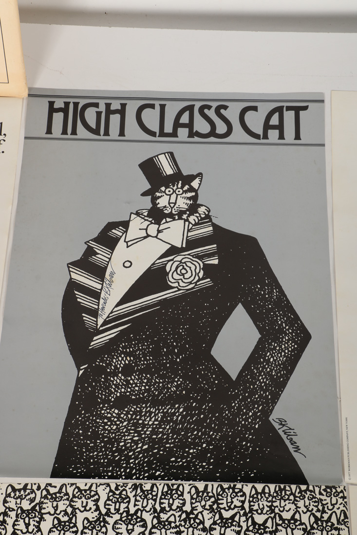 Set of Six B. Kliban Signed Offset Lithograph Cat Posters